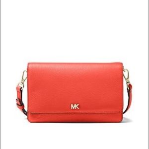 ❤️MK Phone Crossbody Wallet Sea Coral Leather